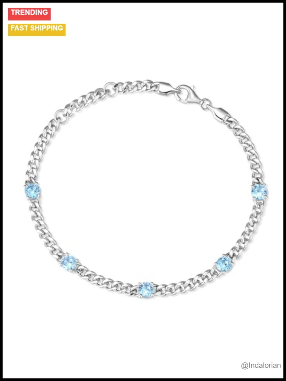925 Sterling Silver Cuban Link Curb Chain Bracelet 3.6mm